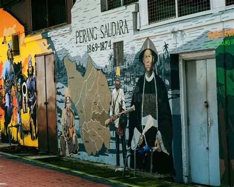 Murals On The Old Heritage Buildings In Kuala Kubu Bharu Stock Photo