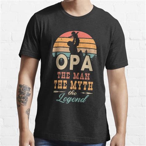 Opa The Man The Myth The Legend Retro Vintage Opa Fathers Day T