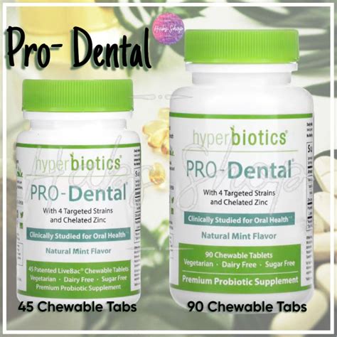 Hyperbiotics Pro Dental Natural Mint Patented Livebac Chewable