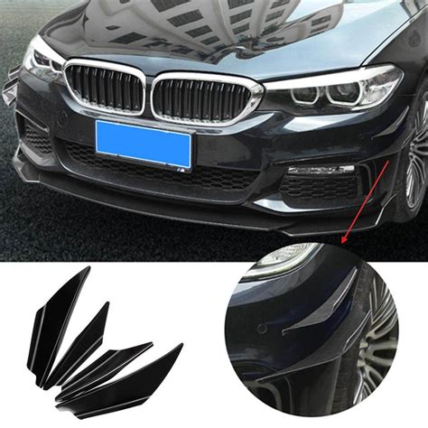 4x Universal Bumper Frente Lip Splitter Fins Body Spoiler Canards Refit