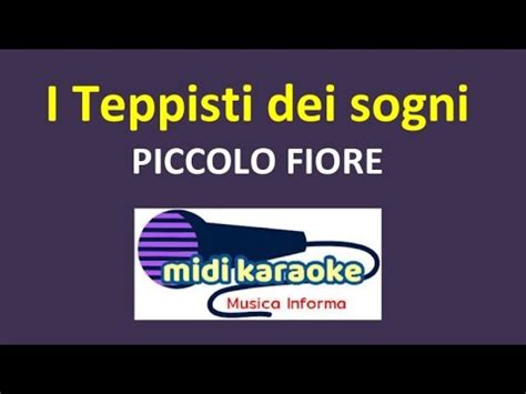 I Teppisti Dei Sogni PICCOLO FIORE Karaoke YouTube