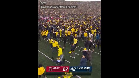 Michigan Fans Storm The Field To Celebrate Beating Ohio State Shorts