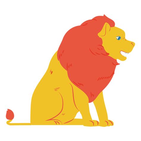 Yellow Lion Semi Flat Png And Svg Design For T Shirts