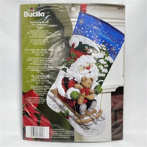 Bucilla Sledding With Santa Stocking Kit Bucilla Christmas Stocking Kit