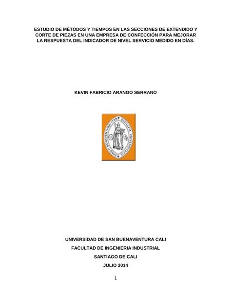 PDF ESTUDIO DE MÉTODOS Y TIEMPOS EN LAS SECCIONES DE