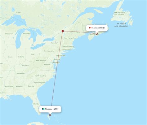 All Flight Routes From Halifax To Nassau Yhz To Nas Flight Routes