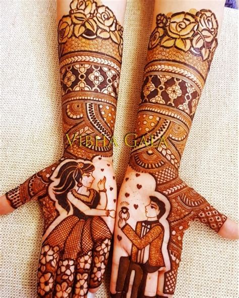 Mesmerizing And Simple Mehandi Designs In Engagement Mehndi