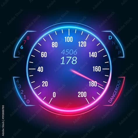 Car Speedometer Dashboard Icon Speed Meter Fast Race Technology Design