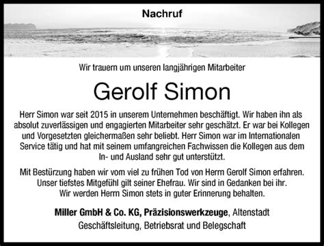 Traueranzeigen Von Gerolf Simon Augsburger Allgemeine Zeitung