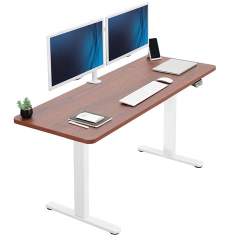 Free Shipping Vivo Electric X Stand Up Desk Dark Walnut