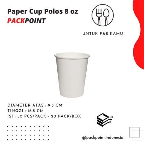 Jual Hot Paper Cup Polos Gelas Kertas Panas 8 Oz 240ml 50 PCS