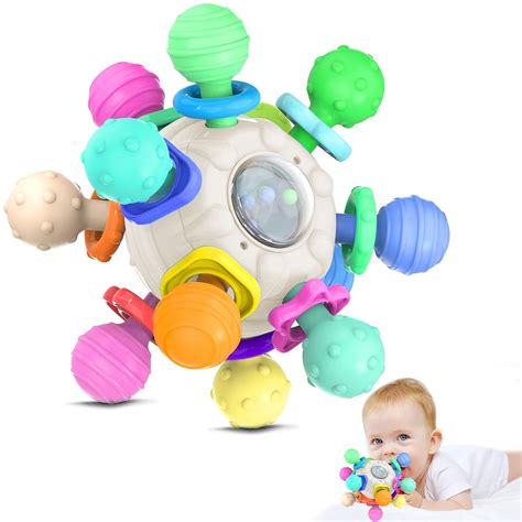 Kid Odyssey Baby Sensory Teething Rattle Toy Bpa Free Silicone Teether