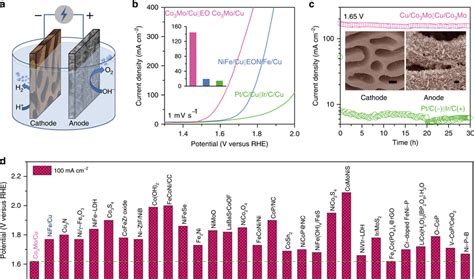 Electrochemical performance in water splitting a Schematic illustration ...