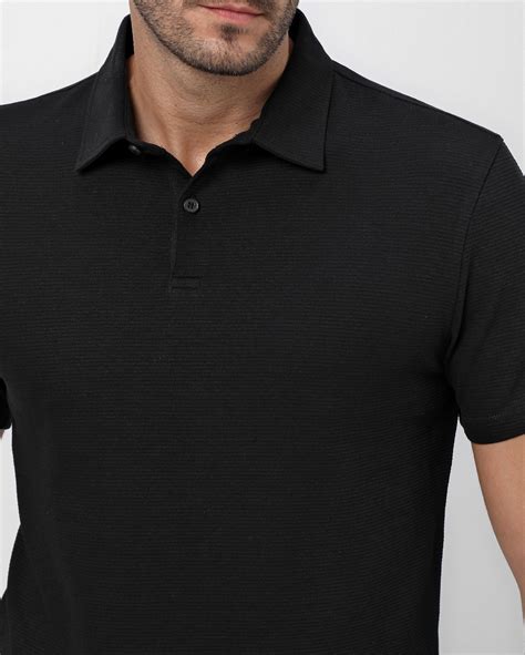 Riachuelo Camisa Polo Masculina Lisa Mangas Curtas Preta