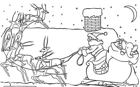 Santa Sled Coloring Page Coloring Pages