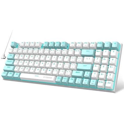 E-YOOSO Mechanical Keyboard, Wired Compact Computer Keyboard, Backlit Gaming Keyboard 94 Keys ...