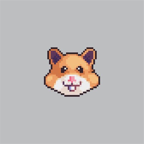 PrintFully editable hamster head vector illustration pixel art for game ...