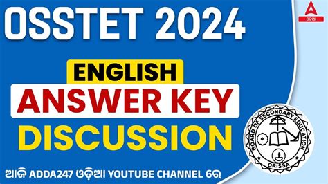 OSSTET Answer Key 2024 OSSTET English Answer Key 2024 Discussion