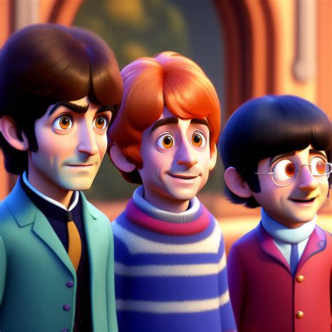 Lexica The Beatles 3d Character Cartoon Disney Pixar Render