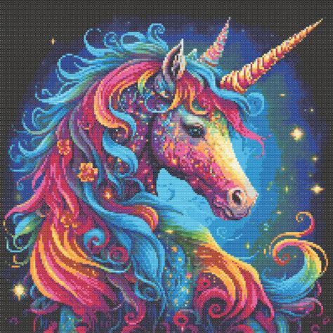 Magical Rainbow Unicorn Cross-stitch Pattern PDF Instant Download for ...