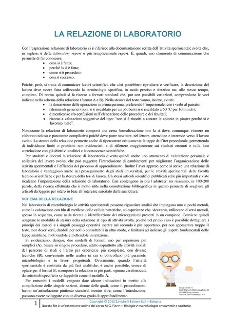 Relazione Laboratorio 1 Copyright 2012 Zanichelli Editore SpA