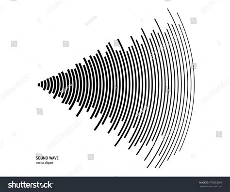 Illustration Sound Wave Black White Color Stock Vector (Royalty Free ...