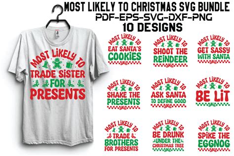 Most Likely To Christmas Svg Bundle Graphic By Creativekhadiza