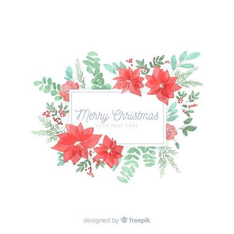 Free Vector Christmas Floral Frame