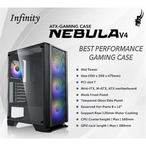 Jual Casing Pc Komputer Infinity Nebula V Mid Tower Atx Case Kota