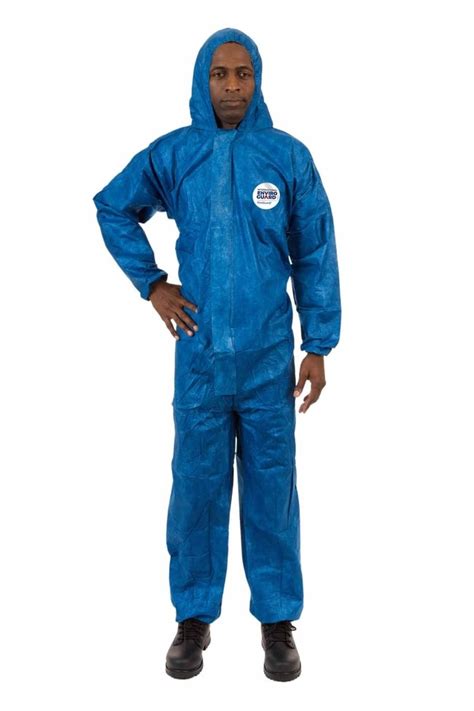 International Enviroguard ViroGuard Blue Hazmat Coverall With Hood