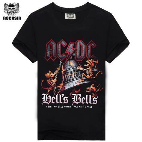 Rocksir Acdc Print Mens T Shirt Fashion Ac Dc Rock Band Tanks Tee