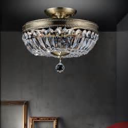 Brizzo Lighting Stores 18 Caro Traditional Crystal Round Semi Flush Mount Ceiling Lamp Antique