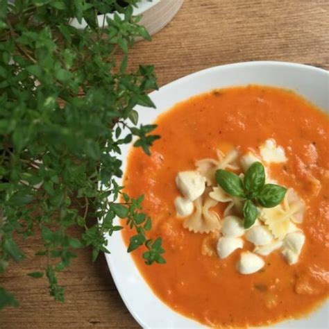 Tomaten Mozzarella Suppe Kinder Kommt Essen