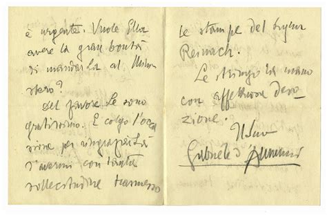 Gabriele D Annunzio Lettera Autografa Firmata Asta Libri