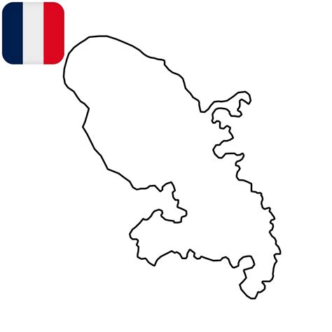 Martinique Island Map Region Of France Vector Illustration