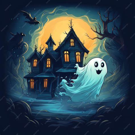 Premium Photo | Two little ghosts flying through a old and spooky house in style of pixar strong ...