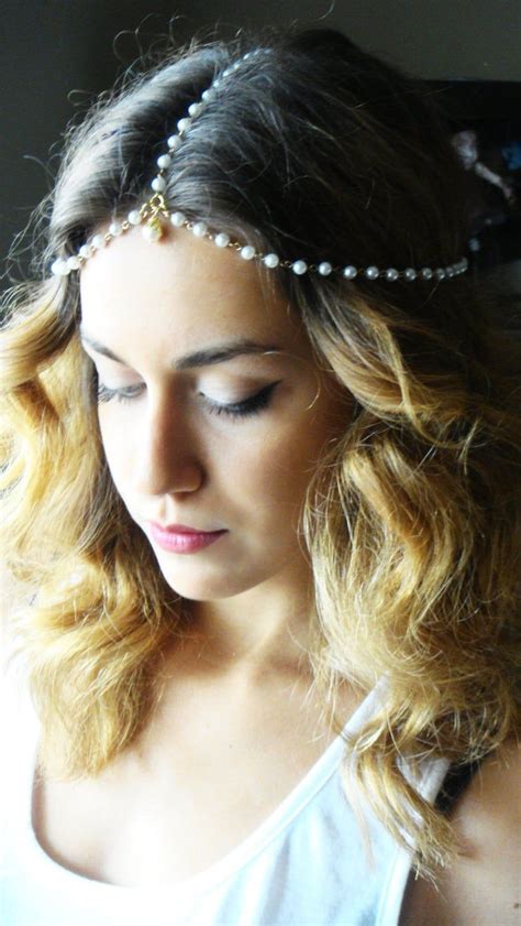 Hana 18k Gold Plated Head Chain Vintage Head Chain Pearl Headdress