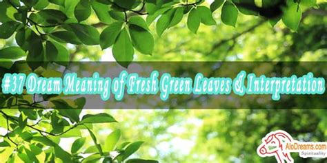 #37 Dream Meaning of Fresh Green Leaves & Interpretation