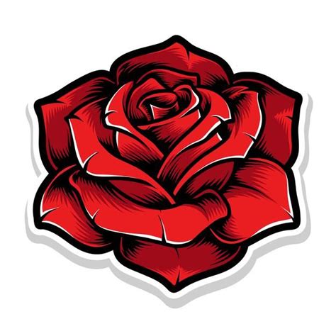 Free Vector Red Rose Flower Rose Drawing Tattoo Red Rose Flower