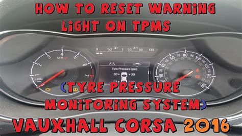 How To Reset Warning Light On Tyre Pressure Monitoring System Vauxhall