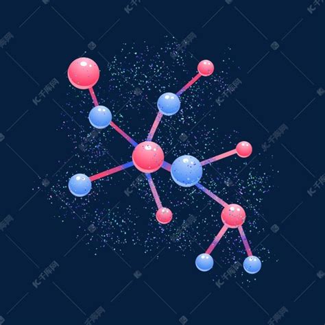 原子分子蓝色粉色素材图片免费下载 千库网