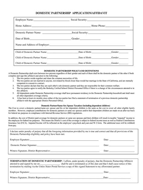 Fillable Online Same Sex Domestic Partner Eligiblity Nh Department Of Fax Email Print