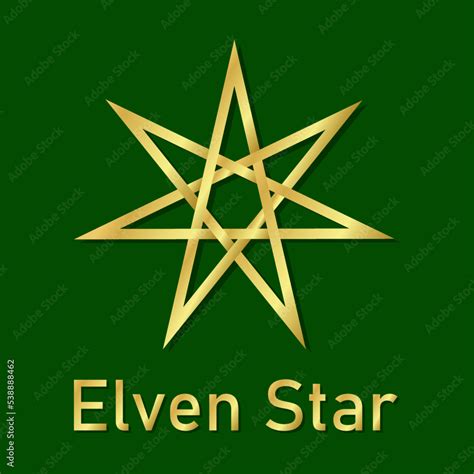 Elven star icon. Magician star symbol in gradient gold color. Star ...