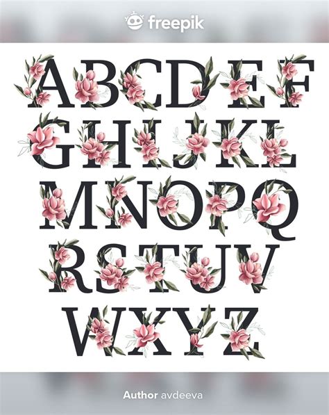 Watercolor Floral Alphabet Rose Gold Alphabet Monogram Etsy Artofit