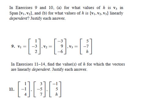 Solved In Exercises 9 And 10 A For What Values Of H Is Vz Chegg