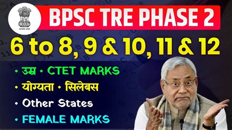 BPSC TRE 2 0 AGE ELIGIBILITY SYLLABUS CTET MARKS STET FEMALE MARKS