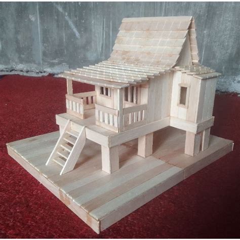 Jual Miniatur Stik Es Krim Rumah Adat Banjar Kalimantan Shopee Indonesia