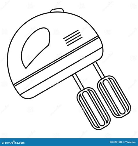 Hand Mixer Icon Outline Style Stock Vector Illustration Of Baking