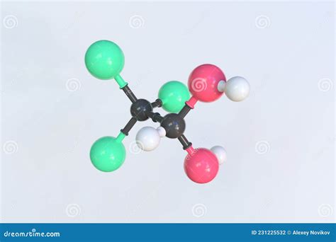 Chloral Hydrate Sedative And Hypnotic Drug Molecule Atoms Are