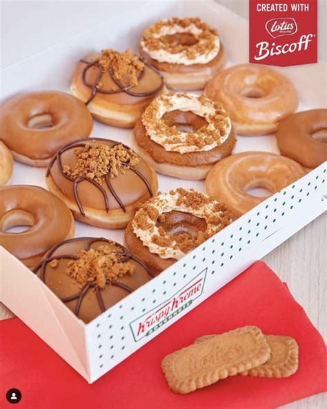 Biscoff Cookie Butter Donuts Just Arrived At Krispy Kreme Let S Eat Cake